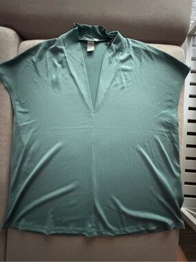 H&M Teal V-Neck Blouse